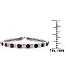 Garnet Bracelet: Garnet Jewelry: 9 1/2 Carat Garnet and Diamond Tennis Bracelet In 14 Karat White Gold, 7 Inches Image-4
