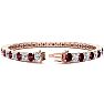 Garnet Bracelet: Garnet Jewelry: 11 Carat Garnet and Diamond Tennis Bracelet In 14 Karat Rose Gold, 8 Inches Image-2