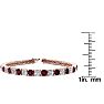 Garnet Bracelet: Garnet Jewelry: 11 Carat Garnet and Diamond Tennis Bracelet In 14 Karat Rose Gold, 8 Inches Image-4
