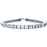 Aquamarine Bracelet: Aquamarine Jewelry: 7 1/4 Carat Aquamarine and Diamond Alternating Tennis Bracelet In 14 Karat White Gold, 6 1/2 Inches Image-1