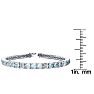 Aquamarine Bracelet: Aquamarine Jewelry: 7 1/4 Carat Aquamarine and Diamond Alternating Tennis Bracelet In 14 Karat White Gold, 6 1/2 Inches Image-4