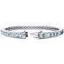 Aquamarine Bracelet: Aquamarine Jewelry: 8 1/3 Carat Aquamarine and Diamond Alternating Tennis Bracelet In 14 Karat White Gold, 7 1/2 Inches Image-2