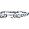 Aquamarine Bracelet: Aquamarine Jewelry: 8 1/3 Carat Aquamarine and Diamond Alternating Tennis Bracelet In 14 Karat White Gold, 7 1/2 Inches Image-3