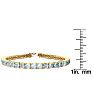 Aquamarine Bracelet: Aquamarine Jewelry: 10 Carat Aquamarine and Diamond Alternating Tennis Bracelet In 14 Karat Yellow Gold, 9 Inches Image-4