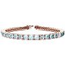 Aquamarine Bracelet: Aquamarine Jewelry: 9 1/2 Carat Aquamarine and Diamond Alternating Tennis Bracelet In 14 Karat Rose Gold, 8 1/2 Inches Image-1