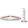 Aquamarine Bracelet: Aquamarine Jewelry: 9 1/2 Carat Aquamarine and Diamond Alternating Tennis Bracelet In 14 Karat Rose Gold, 8 1/2 Inches Image-4