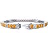 10 1/2 Carat Citrine and Diamond Alternating Tennis Bracelet In 14 Karat White Gold, 8 Inches Image-2