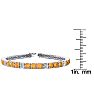 10 1/2 Carat Citrine and Diamond Alternating Tennis Bracelet In 14 Karat White Gold, 8 Inches Image-4