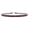 Garnet Bracelet: Garnet Jewelry: 5 1/2 Carat Garnet Tennis Bracelet In 14 Karat White Gold, 8 1/2 Inches Image-1