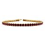 Garnet Bracelet: Garnet Jewelry: 4 1/4 Carat Garnet Tennis Bracelet In 14 Karat Yellow Gold, 6 1/2 Inches Image-1