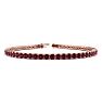 Garnet Bracelet: Garnet Jewelry: 4 1/2 Carat Garnet Tennis Bracelet In 14 Karat Rose Gold, 7 Inches Image-1