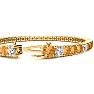 11 1/5 Carat Citrine and Diamond Alternating Tennis Bracelet In 14 Karat Yellow Gold, 8 1/2 Inches Image-3