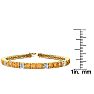 11 1/5 Carat Citrine and Diamond Alternating Tennis Bracelet In 14 Karat Yellow Gold, 8 1/2 Inches Image-4