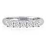 1 Carat Five Diamond Wedding Band In 14 Karat White Gold Image-1