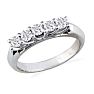 1 Carat Five Diamond Wedding Band In 14 Karat White Gold Image-2