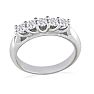 1 Carat Five Diamond Wedding Band In 14 Karat White Gold Image-3