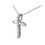 .12ct Cross Style Journey Diamond Pendant in 10k White Gold Image-3