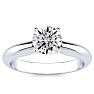 1 Carat Round Diamond Solitaire Ring in 14K White Gold Image-1