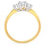 1/2ct Princess Three Diamond Ring in 14k Yellow Gold, I/J, SI2/SI3 Image-3