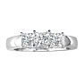 3/4ct Princess Three Diamond Ring in 14k White Gold, G/H, SI1 Image-1