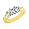 3/4ct Princess Three Diamond Ring in 14k Yellow Gold, G/H, SI1 Image-2