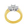 3/4ct Princess Three Diamond Ring in 14k Yellow Gold, G/H, SI1 Image-3