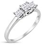 1.50ct Princess Three Diamond Ring in Platinum G-H Color SI1 Clarity Image-2