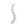 Curve Style 2 Carat 7-Diamond Journey Necklace in 14 Karat White Gold. Natural, Earth-Mined Diamonds Image-1
