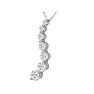 Curve Style 2 Carat 7-Diamond Journey Necklace in 14 Karat White Gold. Natural, Earth-Mined Diamonds Image-3