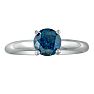 3/4 Carat Blue Diamond Solitaire Ring In 14K White Gold Image-1