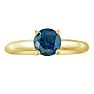 3/4 Carat Blue Diamond Solitaire Ring In 14K Yellow Gold Image-1