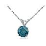 1/4ct Blue Diamond Pendant in 14k White Gold Image-2