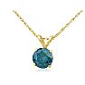 1/4ct Blue Diamond Pendant in 14K Yellow Gold Image-2