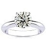 Round Engagement Rings, 1 1/2 Carat Round Diamond Solitaire Ring Crafted In 14K White Gold Image-1