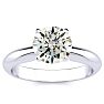 Round Engagement Rings, 1 1/2 Carat Round Diamond Engagement Ring Crafted In 14K White Gold Image-1