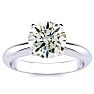 Round Engagement Rings, 2 Carat Round Diamond Solitaire Ring Crafted In 14K White Gold Image-1
