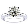 Round Engagement Rings, 2 Carat Round Diamond Solitaire Ring Crafted In 14K White Gold Image-1