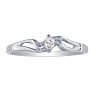 Pretty Bypass Open Shank 10k White Gold Diamond Promise Ring Image-1