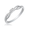 Beautiful Twist Band Diamond Promise Ring, 10k White Gold Image-2