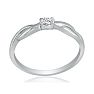 Beautiful Twist Band Diamond Promise Ring, 10k White Gold Image-3