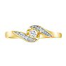 Bypass Diamond Promise Ring in 10k Yellow Gold Image-1
