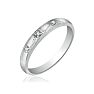 Three Diamond Promise Ring in 10k White Gold Image-2