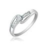 Beautiful Open Shank Diamond Promise Ring, 10k White Gold Image-2