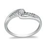 Beautiful Open Shank Diamond Promise Ring, 10k White Gold Image-3