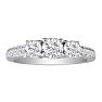 1ct Three Diamond Plus Engagement Ring, 14k White Gold Image-1