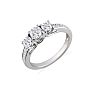 1ct Three Diamond Plus Engagement Ring, 14k White Gold Image-2