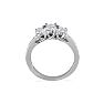 1ct Three Diamond Plus Engagement Ring, 14k White Gold Image-3