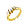 1 1/2ct Three Diamond Plus Engagement Ring, 14k Yellow Gold Image-2