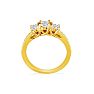 1 1/2ct Three Diamond Plus Engagement Ring, 14k Yellow Gold Image-3