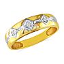 Mens Diamond Bands: Mens Diamond Band in 10k Yellow Gold Image-2